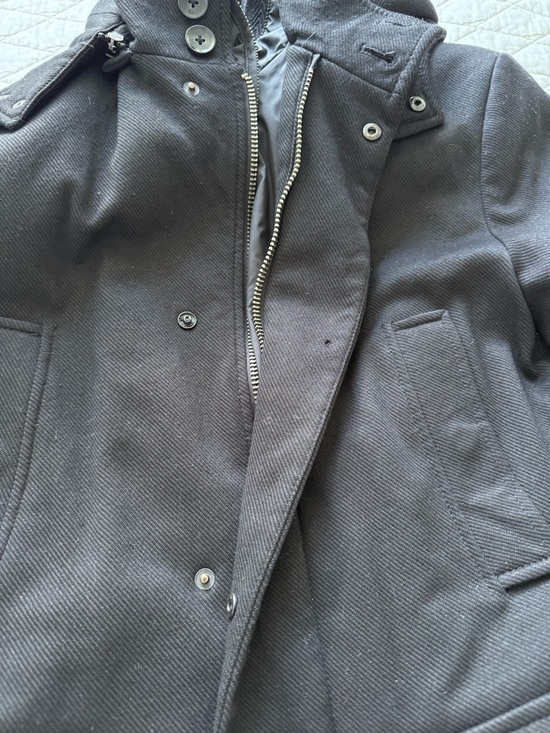 ZARA Man Black Hooded Jacket | Insulated Lined Coat | Size M - Picture 6 of 9